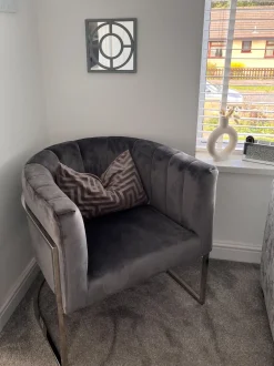 Beliani Nojatuoli Samettinen Harmaa Larvik Store