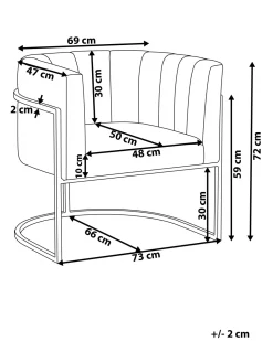 Beliani Nojatuoli Samettinen Harmaa Larvik Store