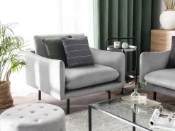 Beliani Nojatuoli Samettinen Harmaa Vinterbro Best