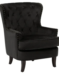 Beliani Nojatuoli Samettinen Musta Viborg Ii Cheap