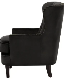 Beliani Nojatuoli Samettinen Musta Viborg Ii Cheap