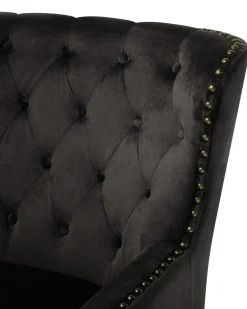 Beliani Nojatuoli Samettinen Musta Viborg Ii Cheap