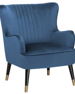 Beliani Nojatuoli Samettinen Sininen Varberg New