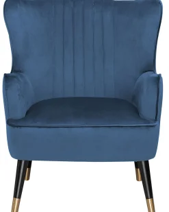 Beliani Nojatuoli Samettinen Sininen Varberg New