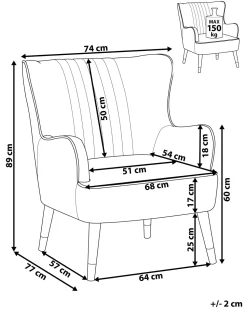 Beliani Nojatuoli Samettinen Sininen Varberg New