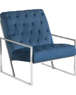 Beliani Nojatuoli Samettinen Sininen Harstad Flash Sale