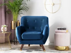 Beliani Nojatuoli Samettinen Sininen Bodo Online