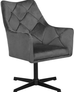 Beliani Nojatuoli Samettinen Tummanharmaa Vaksala Outlet