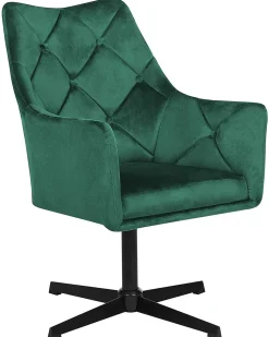 Beliani Nojatuoli Samettinen Tummanvihrea Vaksala New