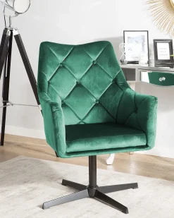 Beliani Nojatuoli Samettinen Tummanvihrea Vaksala New