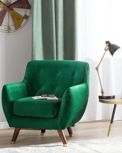 Beliani Nojatuoli Samettinen Vihrea Bodo Outlet