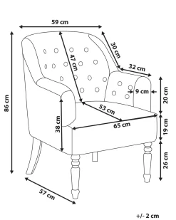 Beliani Nojatuoli Tilkkukankainen Sininen Mandal Store