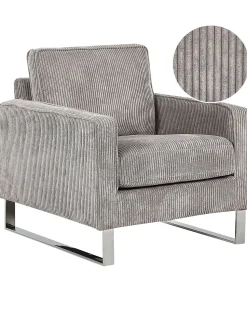 Beliani Nojatuoli Vakosametti Harmaa Vind Online