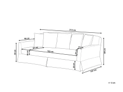 Beliani Paallinen 3-Istuttavalle Sohvalle Laivastonsininen Gilja Discount