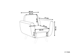 Beliani Paallinen Nojatuoliin Vihrea Sametti Bernes Flash Sale