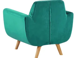 Beliani Paallinen Nojatuoliin Vihrea Sametti Bernes Flash Sale