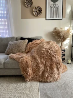 Beliani Paivapeitto Vaaleanruskea 200 X 220 Cm Delice Store