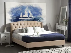 Beliani Parisanky Kangas Beige 180 X 200 Cm Bordeaux Store