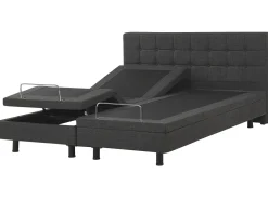 Beliani Parisanky Kangas Sahkosaadettava Tummanharmaa 180 X 200 Cm Duke Cheap