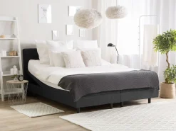 Beliani Parisanky Kangas Sahkosaadettava Tummanharmaa 180 X 200 Cm Duke Cheap