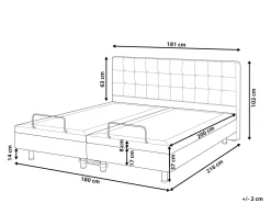Beliani Parisanky Kangas Sahkosaadettava Tummanharmaa 180 X 200 Cm Duke Cheap