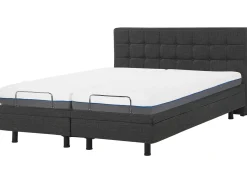 Beliani Parisanky Kangas Sahkosaadettava Tummanharmaa 180 X 200 Cm Duke Cheap