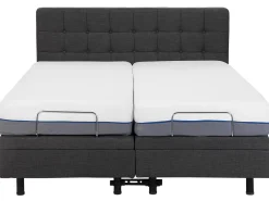 Beliani Parisanky Kangas Sahkosaadettava Tummanharmaa 180 X 200 Cm Duke Cheap