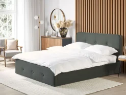 Beliani Parisanky Kangas Säilytystila Tummanharmaa 180 X 200 Cm Rennes Discount