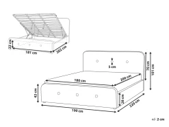 Beliani Parisanky Kangas Säilytystila Tummanharmaa 180 X 200 Cm Rennes Discount