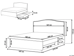 Beliani Parisanky Kangas Säilytystila Vaaleat Led-Valot Tummanharmaa 180 X 200 Cm Montpellier Outlet