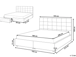 Beliani Parisanky Kangas Säilytystila Vaaleanharmaa 180 X 200 Cm La Rochelle Best