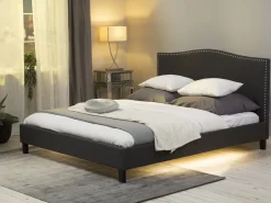 Beliani Parisanky Kangas Vaaleat Led-Valot Tummanharmaa 180 X 200 Cm Montpellier Sale