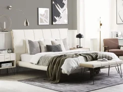 Beliani Parisanky Keinonahka Kermanvalkoinen 180 X 200 Cm Betin Fashion