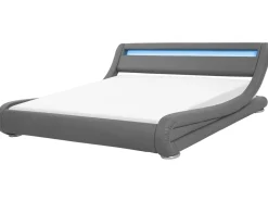 Beliani Parisanky Keinonahka Led-Valo Harmaa 180 X 200 Cm Avignon Hot