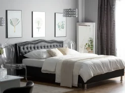 Beliani Parisanky Keinonahka Musta 180 X 200 Cm Metz Outlet