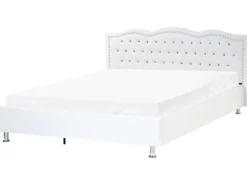 Beliani Parisanky Keinonahka Säilytystila Valkoinen 180 X 200 Cm Metz Best