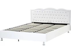 Beliani Parisanky Keinonahka Säilytystila Valkoinen 180 X 200 Cm Metz Best