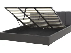 Beliani Parisanky Keinonahka Säilytystila Tummanharmaa 180 X 200 Cm Dreux Discount