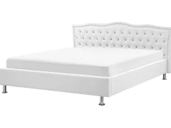 Beliani Parisanky Keinonahka Valkoinen 180 X 200 Cm Metz Fashion