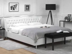 Beliani Parisanky Keinonahka Valkoinen 180 X 200 Cm Metz Fashion