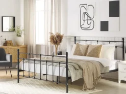 Beliani Parisanky Metalli Musta 160 X 200 Cm Lynx Clearance