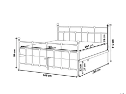 Beliani Parisanky Metalli Musta 160 X 200 Cm Lynx Clearance
