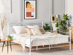 Beliani Parisanky Metalli Valkoinen 180 X 200 Cm Lyra Shop