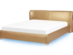 Beliani Parisanky Nahka Led-Valot Kulta 180 X 200 Cm Paris Fashion