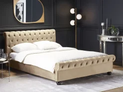 Beliani Parisanky Sametti Beige 180 X 200 Cm Avallon Discount