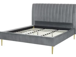 Beliani Parisanky Sametti Harmaa 180 X 200 Cm Marville Outlet