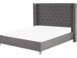 Beliani Parisanky Sametti Harmaa 180 X 200 Cm Lubbon Store