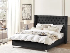 Beliani Parisanky Sametti Musta 180 X 200 Cm Lubbon Fashion