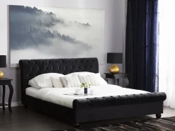 Beliani Parisanky Sametti Musta 180 X 200 Cm Avallon Discount