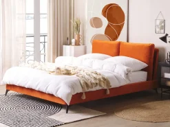 Beliani Parisanky Sametti Oranssi 160 X 200 Cm Melle Flash Sale